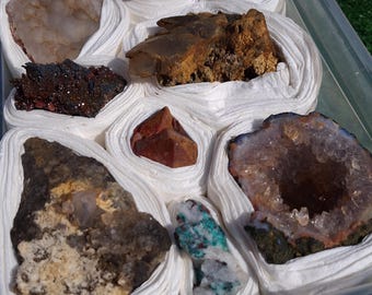 Moroccan Mineral Collection: Native Copper, Amethyst, Vanadinite, Fluorite, Aragonite (1.4kg)