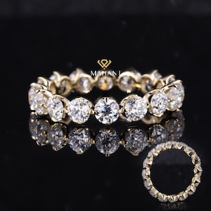 Lab Diamond Wedding Band, 3.50 MM Round Brilliant Cut Lab Grown Diamond Band, Wedding Eternity Band, Gift for Her, Diamond Ring for Women.