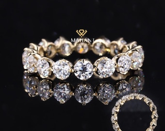 Lab Diamond Wedding Band, 3.50 MM Round Brilliant Cut Lab Grown Diamond Band, Wedding Eternity Band, Gift for Her, Diamond Ring for Women.