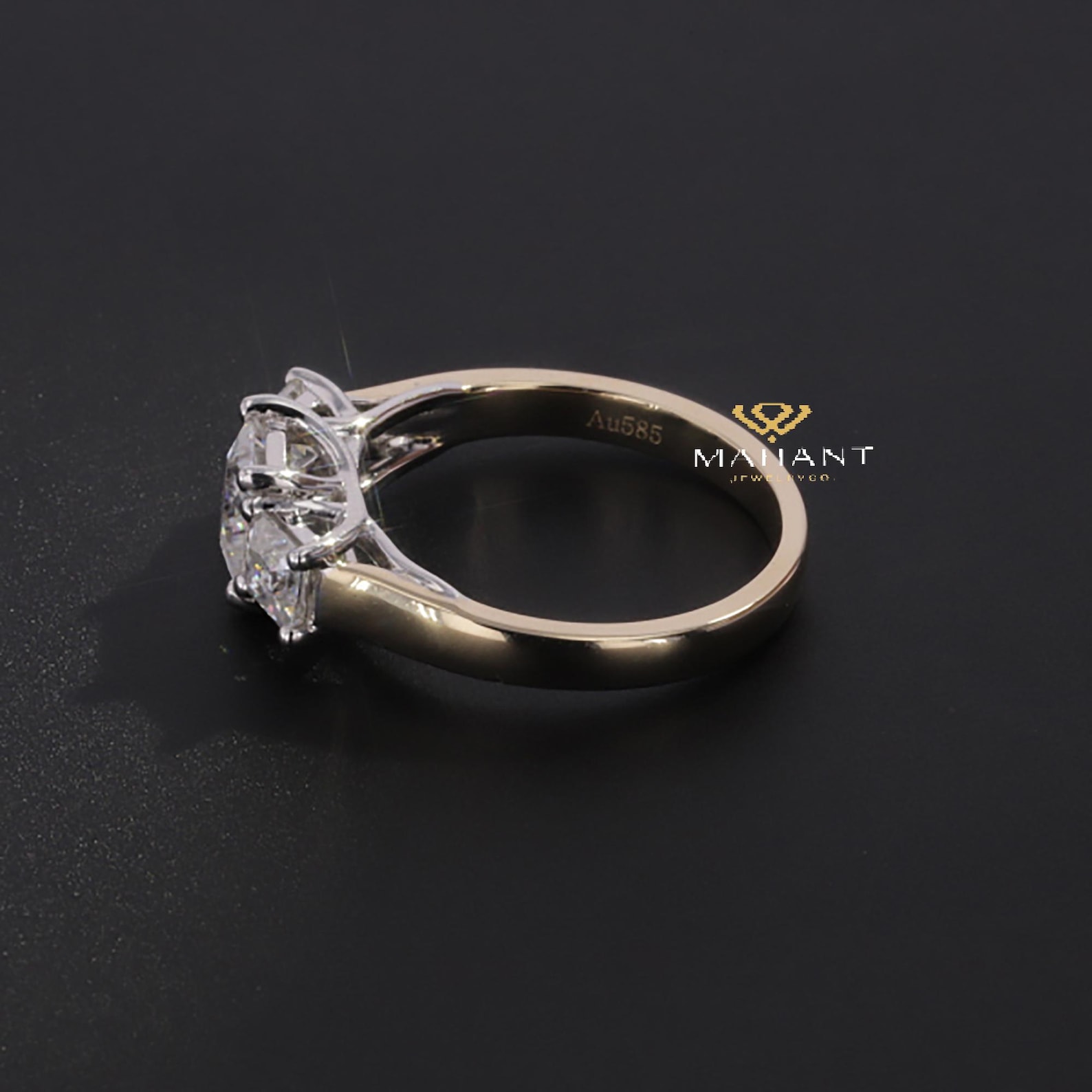 Princess Cut Lab Grown Diamond Engagement Ring, Three Stone Ring ...