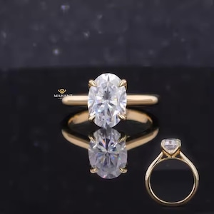 Oval Diamond Engagement Ring Lab Grown Diamond Ring IGI Certified Diamond Anniversary Ring Diamond Solitaire Ring Oval Proposal Ring for Her