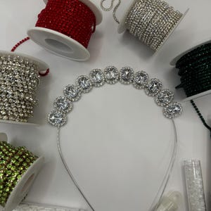 Handmade Glamorous Silver Diadem with Crystal Embellishments
