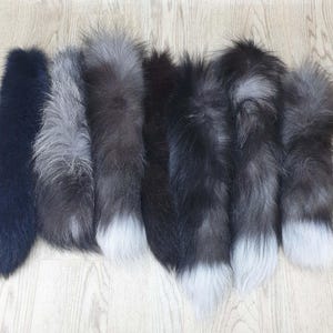 Fur tail, set of 7 fox tails, tail on a keychain, animal tail, fox tail, fluffy tail, quad tail, furry cat toy.