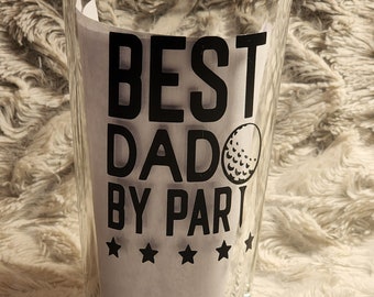 Best Dad By Par Beer Glass