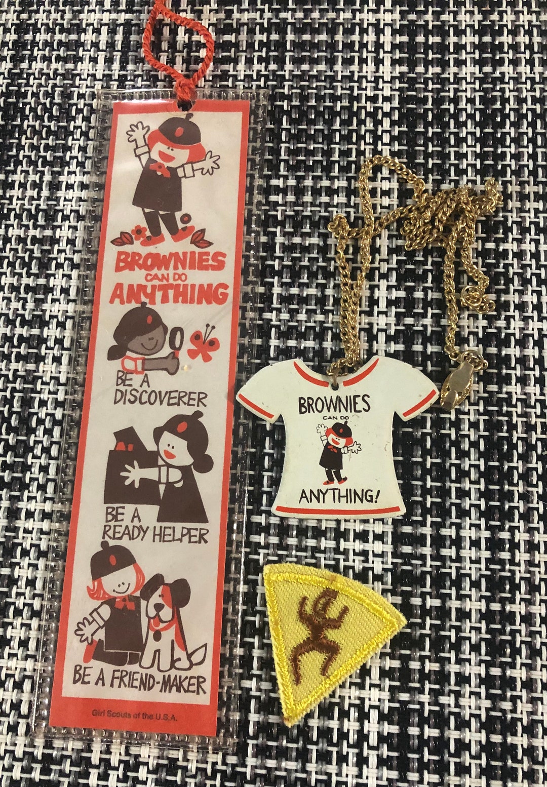 Vintage Girl Scout/brownie Book Mark & Necklace Etsy