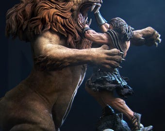Heracles and the Nemean Lion by Nerikson | Painted |