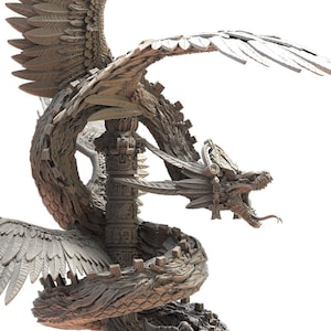Quetzalcoatl, the Feathered Goddess | Lost Kingdom | Serix&#39;s Bag of Holding LLC | Painted |
