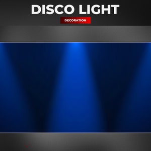 Disco Light Stream Decoration | 3 Blue Transparent Overlays | Loop Animation | Neon | Party | Celebrate | Stream Add-on