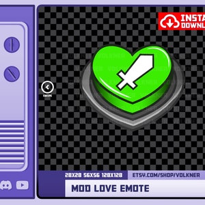 Animated Discord Mod Love Emote | ANIMATED + STATIC |  Love, Button, Mod Emote for Discord/Youtube