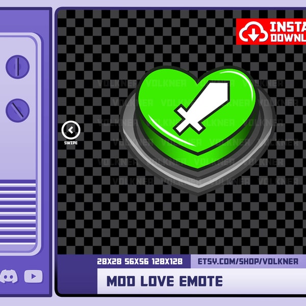 Animated Discord Mod Love Emote | ANIMATED + STATIC | Love, Button, Mod Emote for Discord/Youtube