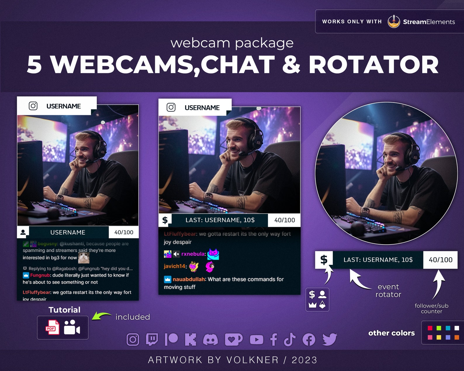 White Cam Overlay for Twitch Webcam and Rotator Widget - Etsy