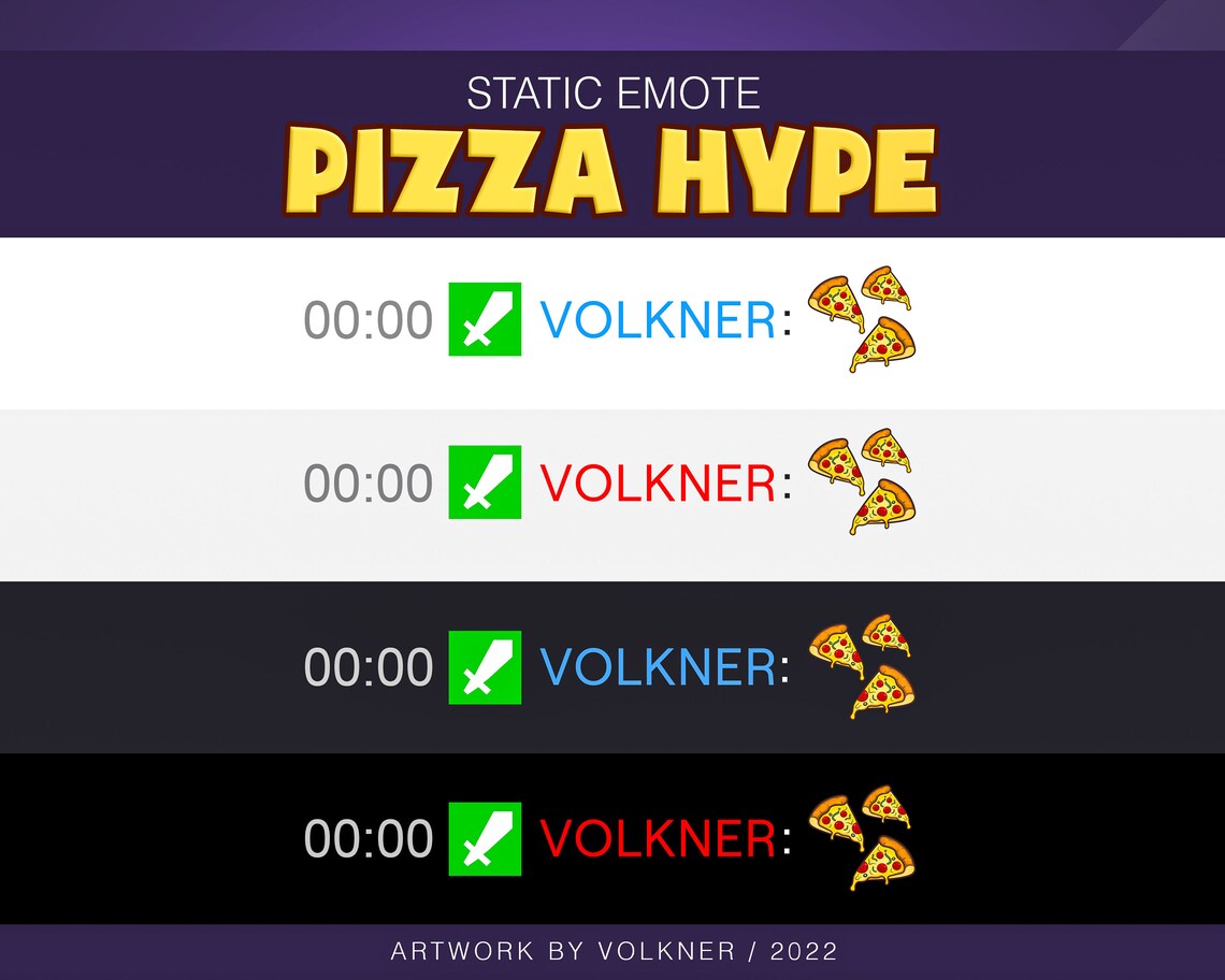 Animated Pizza Hype Emote 2 STATIC 3 Emotes Pizza Hype Falling Food