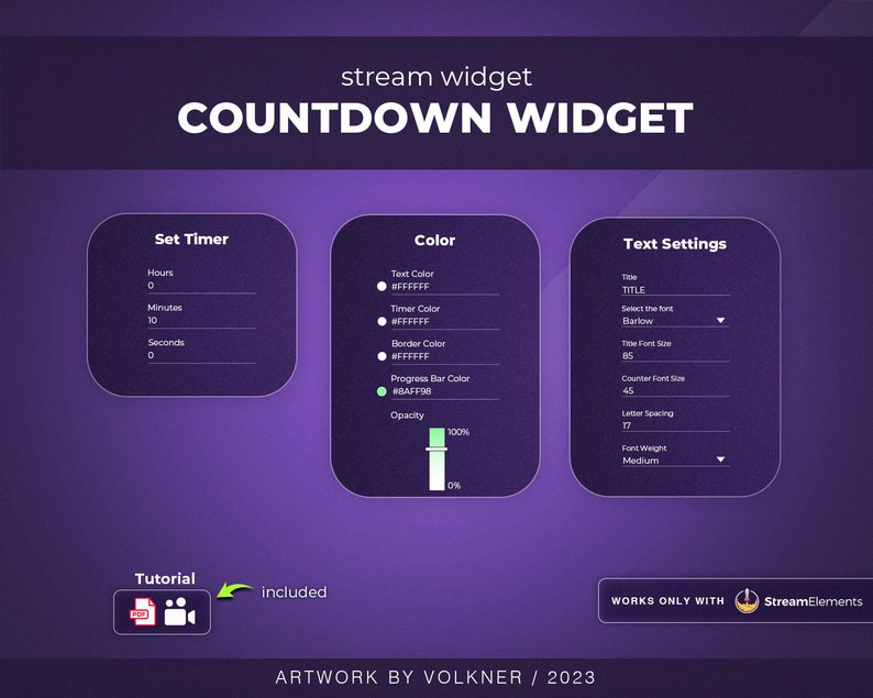 Countdown Widget Stream Overlay Twitch/youtube/trovo Streamers