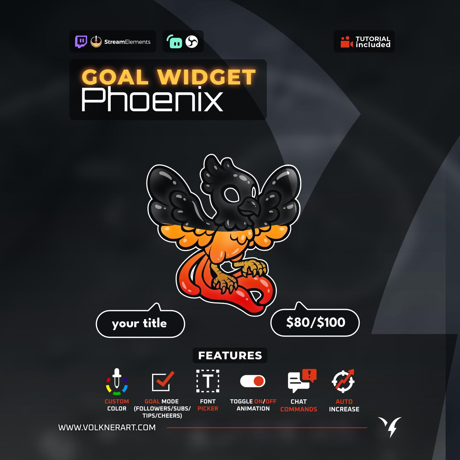 Twitch Phoenix Goal Widget | Liquid Filling Goal | Follower/donation ...