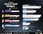 Simple Twitch Chat & Goal Widget | Stream Chat Box with Sub Goals | Customizable Colors | OBS | StreamElements