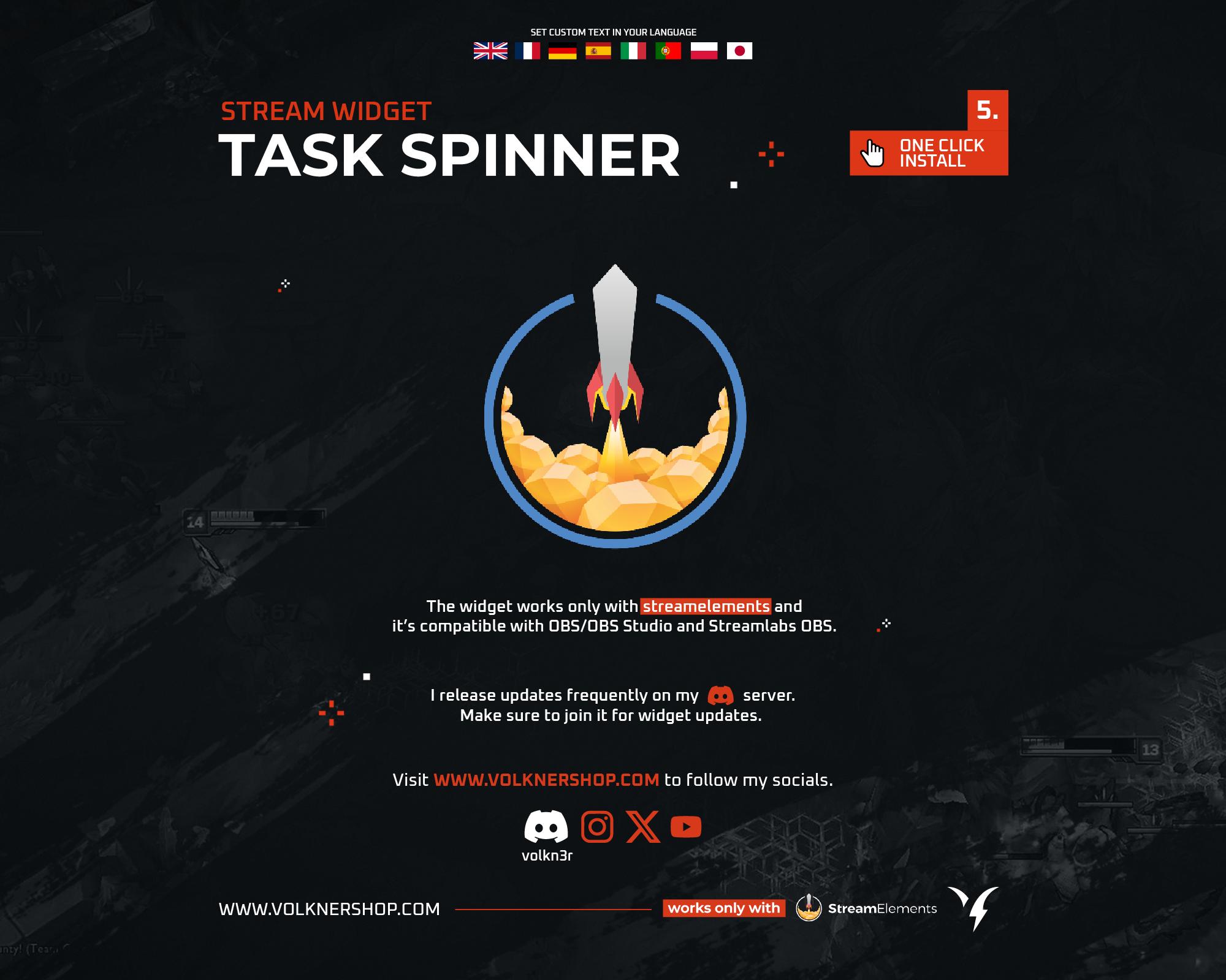 Twitch Task Spinner Widget | Custom Tasks | Fully Customizable | Twitch ...