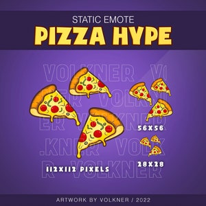 Animated Pizza Hype Emote + 2 STATIC | 3 Emotes | pizza | Hype | Falling | food | Delivery Twitch/Youtube