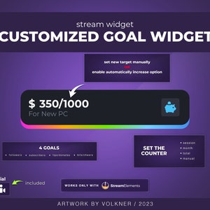 Animated Goal Widget (CUSTOM COLORS) | Twitch | Minimal | Aesthetic ...
