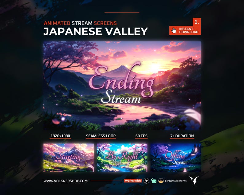 Japanese Valley | Animated Twitch Screens | Vtuber Stream Backgrounds ...