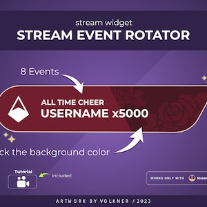 Event Rotator Widget | Stream Overlay | Rotator Widgets for Twitch | Subscriber/Follower/Cheers Streamelements | OBS