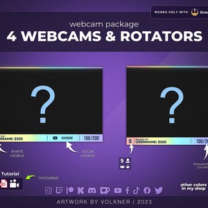 Rainbow Webcam Overlay for Twitch | Webcam and Rotator Widget | Subs ...