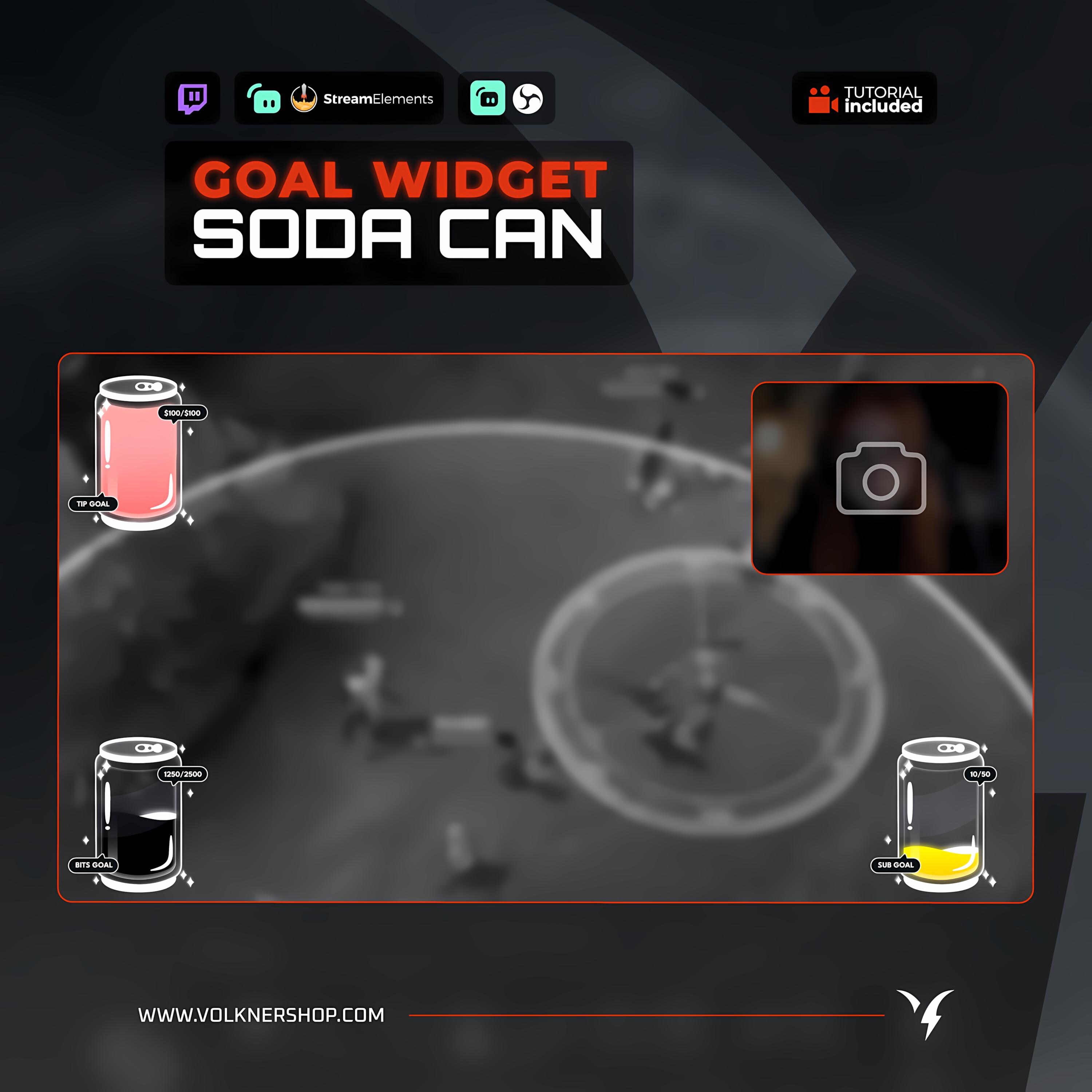 Soda Can Goal Widget for Twitch Streamers - Follower, Bit, Sub ...