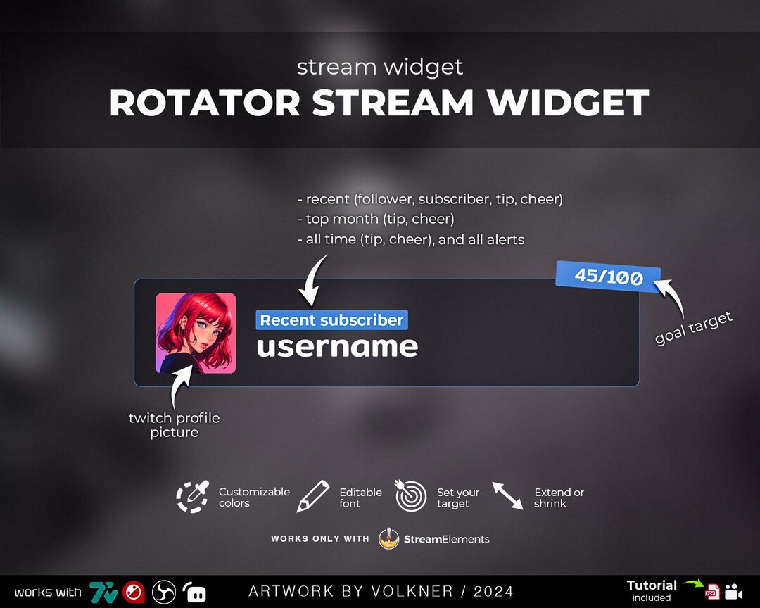 Custom Event Rotator Widget | Twitch Alerts | Stream Goal Widget ...
