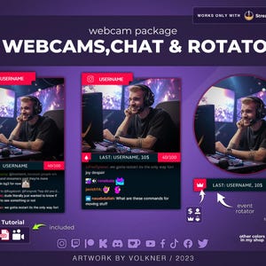 Customizable Red Twitch Webcam Overlay | Webcam and Rotator Widget | Subscriber/Follower/Tip | Event Rotator Widget | Streamelements | OBS