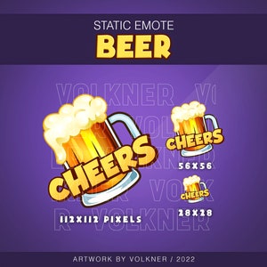 アニメーションビールエモート + 静的 | 5つのエモート |乾杯 |ドリンクアップ |燃料補給 |注ぐ | Twitch/Youtubeを飲む