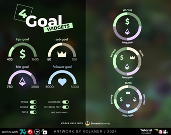 Animated Wheel Goal Widget for Twitch – Followers, Subs, Tips & Bits for StreamElements