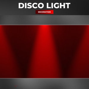 Disco Light Stream Decoration | 3 Red Transparent Overlays | Loop Animation | Neon | Party | Celebrate | Stream Add-on