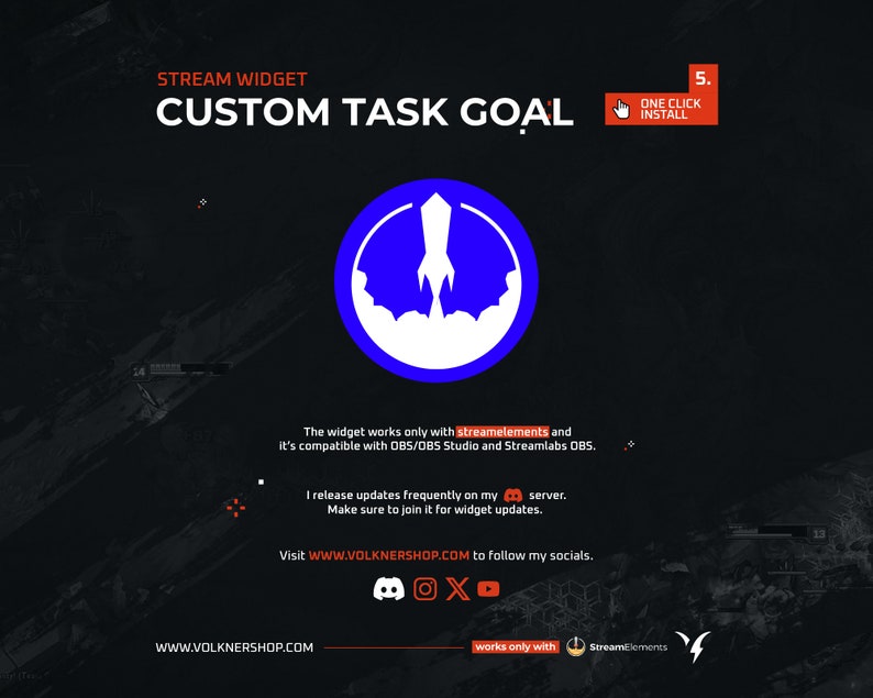 Custom Task Goal Widget | Twitch Overlay | Customizable Colors | OBS ...