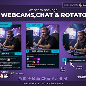 Customizable Blue Twitch Webcam Overlay | Webcam and Rotator Widget | Subscriber/Follower/Tip | Event Rotator Widget | streamelements | OSA