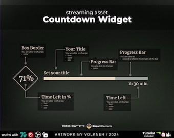Elegant Countdown Widget | Stream Timer | Twitch/Youtube Overlay for Streamers | Streamelements | OBS