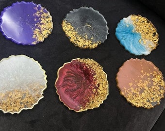 Personalised Resin Coasters| Geode Style Beautiful Resin Coasters glitter bespoke|  Home Decor | Gift For Her | Birthday Gift