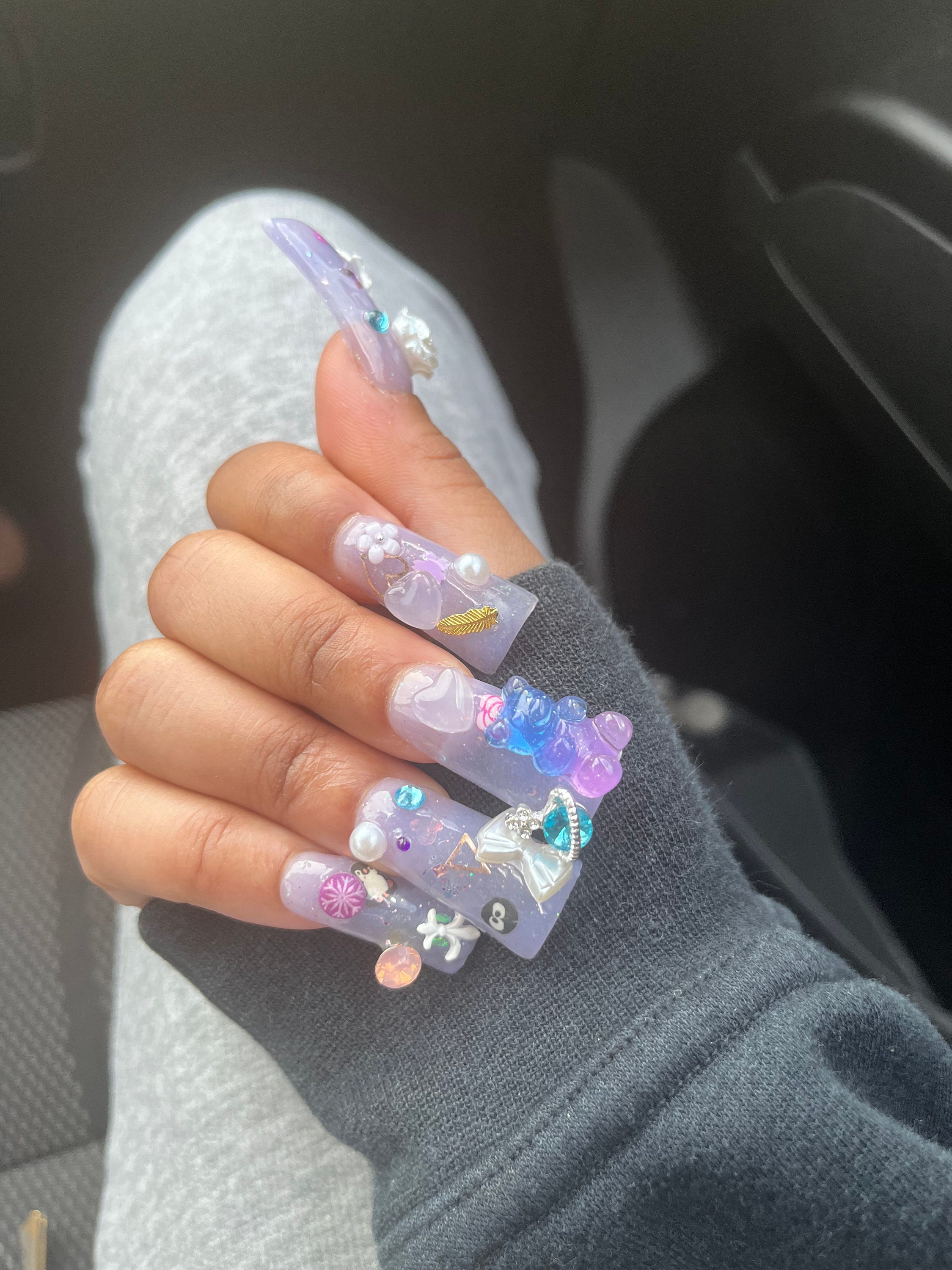 24pcs Short Cute Dotted Fake Nails With 1pc Nail File And 1pc Jelly Glue |  SHEIN USA