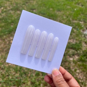 Milk Marie Acrylic Press on Set-Milky White Nails- Soft White Press on Nails- 3XL Square White Press on Nails- Milk White Press on Nails