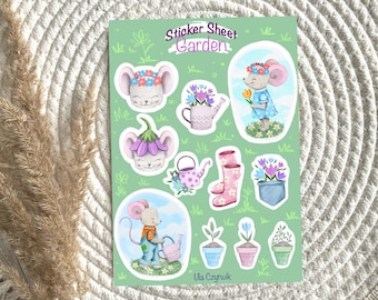 Garden Sticker Sheet Scrapbooking Stickers Bullet Journal Stickers Planner Stickers Decorative Stickers