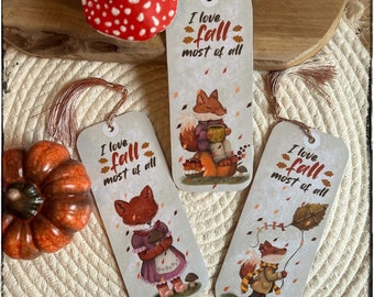Fox bookmarks. Fall autumn lovers. Book lovers