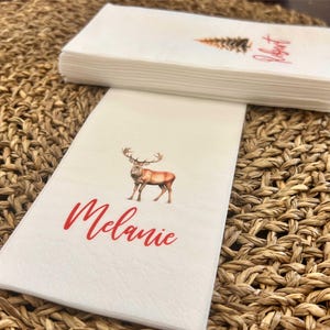 Tovaglioli personalizzati, tovaglioli con nome personalizzati a tema natalizio per tavoli eleganti e speciali