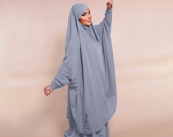 Luxe tweedelige Jilbab met maxirok Khimar | Tie Back Burka 2 stuk Abaya Hijab Niqab islamitische cadeau voor haar Niqah jurk bescheiden slijtage