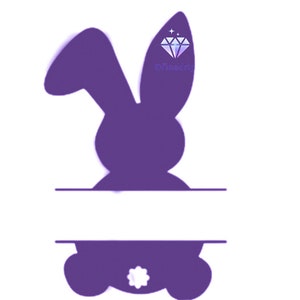 Bunny Silhouette with Custom Name Space, Easter Bunny SVG Digital File Download (svg, dxf, png, jpeg) [Rabbit Easter]