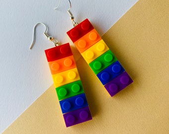 Rainbow Lego Earrings