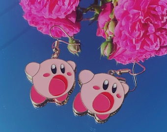 Pink Marshmallow Video Game Character Inspired Earrings (Please Read Description)