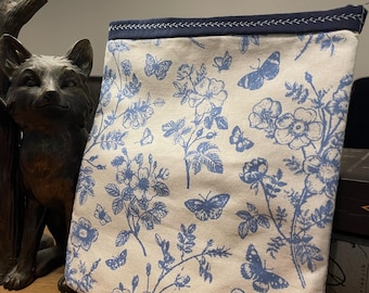 Handmade Blue Rose Padded Book Sleeve/Cover/Cozy/Protector - Handmade - For Manga and Paperback Books