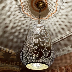 Moroccan Light Fixture , Moroccan Lamp, Pendant Lights Brass opened Bottom , Moroccan Lampshades Handmade Boho Decor Lighting