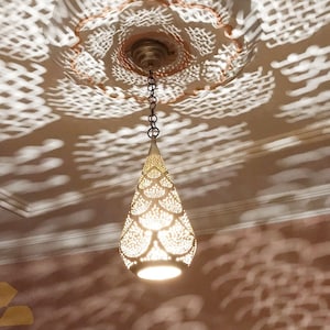 Moroccan Brass Pendant Lamp Open Drop, Pendant Light Shades, Moroccan Ceiling Light fixtures, Hanging Lamp, Lampshades Lighting Chandeliers
