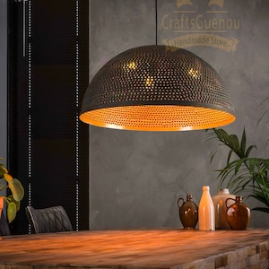 Brass Pendant light, Moroccan Dome Chandelier, Ceiling Lights Fixtures, Black Brass Dome Fixture Ceiling, Kitchen Island Lighting, Lamp Dome
