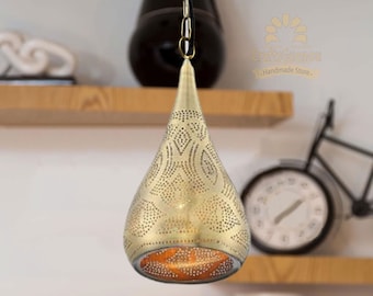 Moroccan Pendant Lamp Hanging Lamp Ceiling Fixture Shade Lamp Brass Ceiling Lights, Cone Pendant Ceiling Lamp, Hanging Brass Lamp Shades
