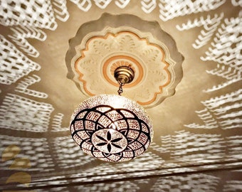 Moroccan Brass Pendant Light, Moroccan Ceiling Light Fixture, Moroccan Lampshades Boho Decor, hanging Lamp shade, Home Decor Lighting